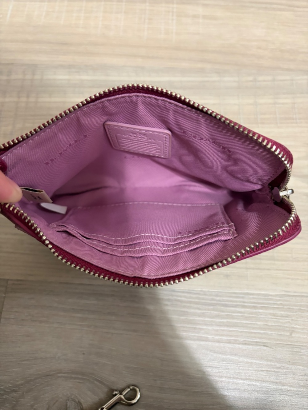 Coach Leather Wristlet Wallet - Two Tone Pink - Picture 4 of 4